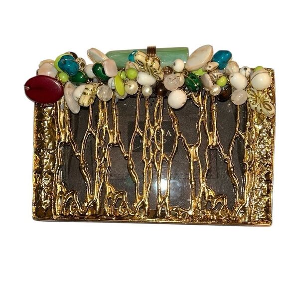 Ramla Brass Gold-tone Square Clutch/Handbag(NWT) - Picture 2 of 10